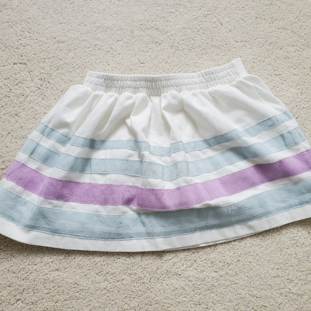 NWT Janie and Jack Baby Girls' White Ribbon and Bow Skirt sz6-12m